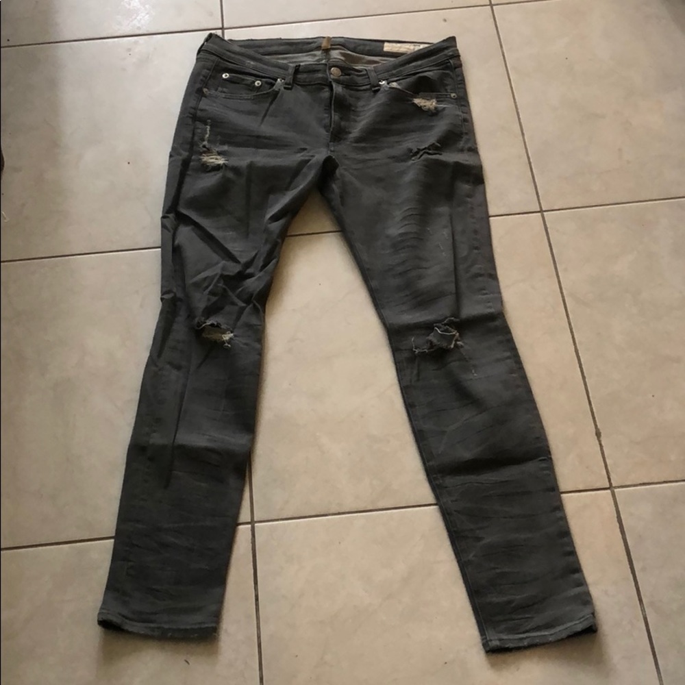 Rag & Bone Distressed Gray Jeans